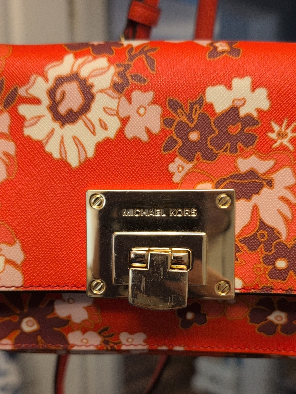 Michael Kors Tina Floral Saffiano Leather Mini Crossbody Bag - Picture 2 of 10